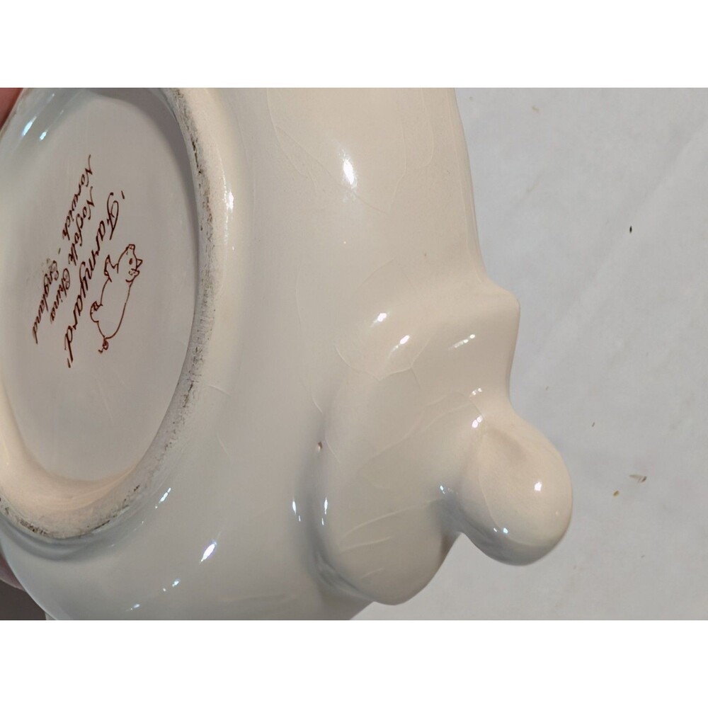 Vintage Norfolk China Tea Bag Holder Dish Pig Farmyard England Crazed 5x4 - Picture 3 of 6